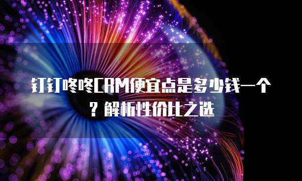 钉钉咚咚CRM便宜点是多少钱一个？解析性价比之选