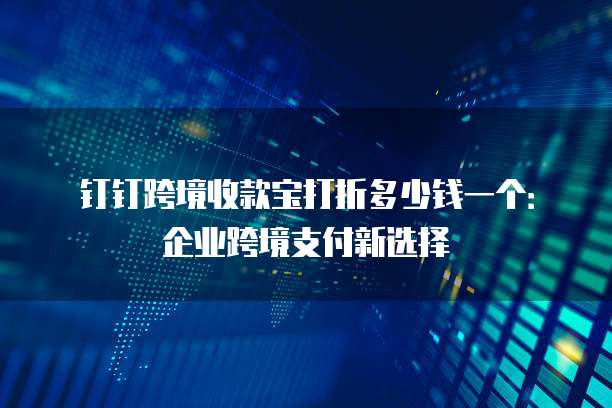 钉钉跨境收款宝打折多少钱一个：企业跨境支付新选择