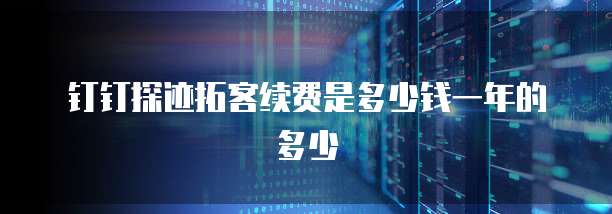 钉钉探迹拓客续费是多少钱一年的多少