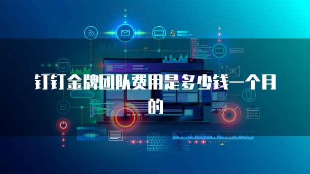 钉钉金牌团队费用是多少钱一个月的