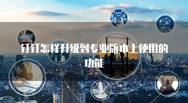 钉钉怎样升级到专业版本上使用的功能