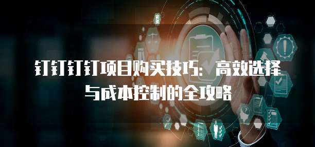 钉钉钉钉项目购买技巧:高效选择与成本控制的全攻略