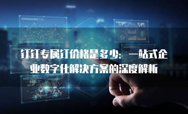 钉钉专属钉价格是多少：一站式企业数字化解决方案的深度解析