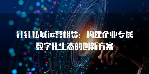 钉钉私域运营租赁：构建企业专属数字化生态的创新方案