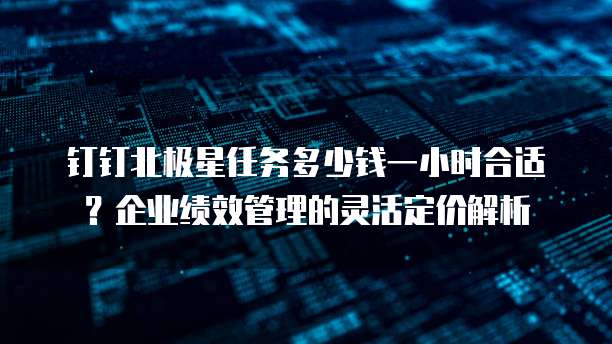 钉钉北极星任务多少钱一小时合适？企业绩效管理的灵活定价解析