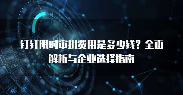 钉钉限时审批费用是多少钱?全面解析与企业选择指南