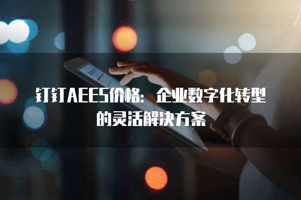 钉钉AEES价格:企业数字化转型的灵活解决方案