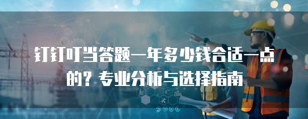 钉钉叮当答题一年多少钱合适一点的？专业分析与选择指南