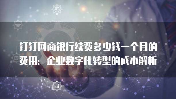 钉钉网商银行续费多少钱一个月的费用:企业数字化转型的成本解析