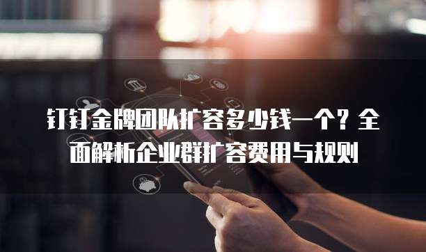 钉钉金牌团队扩容多少钱一个？全面解析企业群扩容费用与规则