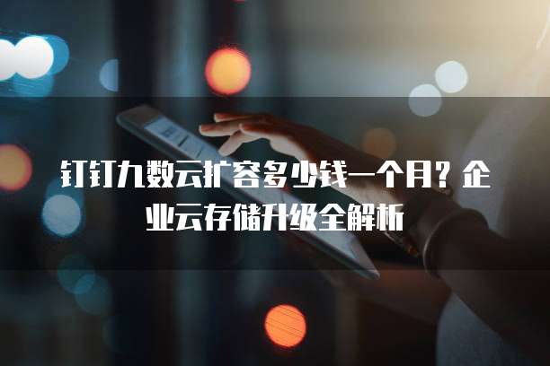 钉钉九数云扩容多少钱一个月?企业云存储升级全解析