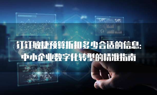 钉钉敏捷预算折扣多少合适的信息:中小企业数字化转型的精准指南