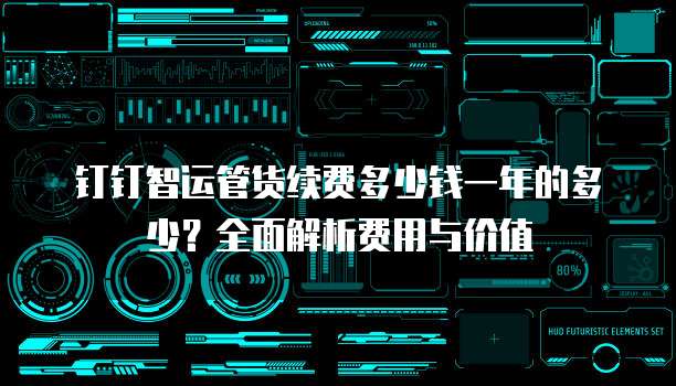 钉钉智运管货续费多少钱一年的多少?全面解析费用与价值