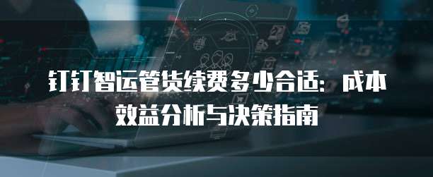 钉钉智运管货续费多少合适:成本效益分析与决策指南