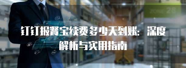 钉钉报餐宝续费多少天到账:深度解析与实用指南