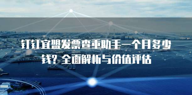 钉钉宜盟发票查重助手一个月多少钱?全面解析与价值评估