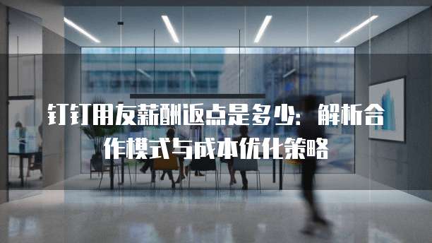钉钉用友薪酬返点是多少:解析合作模式与成本优化策略