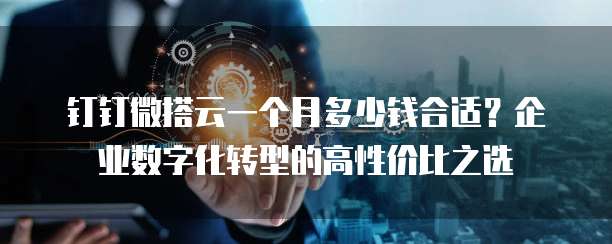 钉钉微搭云一个月多少钱合适?企业数字化转型的高性价比之选