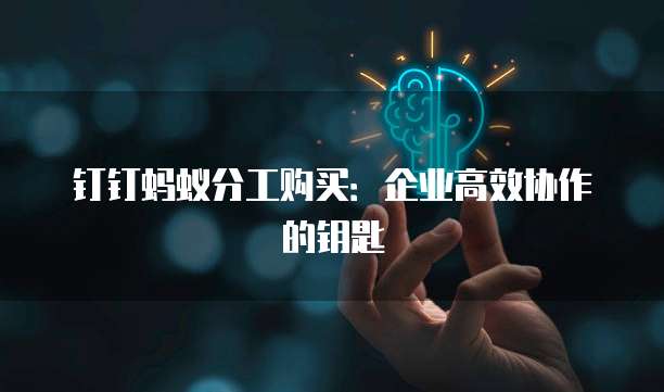 钉钉蚂蚁分工购买:企业高效协作的钥匙