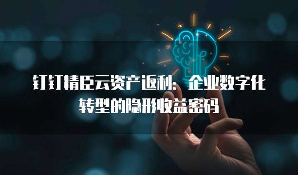钉钉精臣云资产返利:企业数字化转型的隐形收益密码