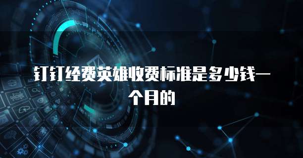 钉钉经费英雄收费标准是多少钱一个月的