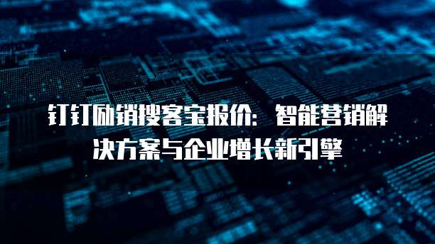 钉钉励销搜客宝报价：智能营销解决方案与企业增长新引擎