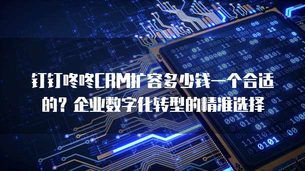 钉钉咚咚CRM扩容多少钱一个合适的？企业数字化转型的精准选择
