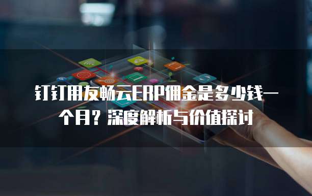 钉钉用友畅云ERP佣金是多少钱一个月？深度解析与价值探讨