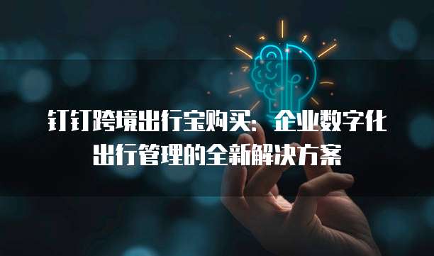 钉钉跨境出行宝购买：企业数字化出行管理的全新解决方案