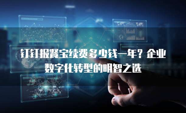 钉钉报餐宝续费多少钱一年？企业数字化转型的明智之选