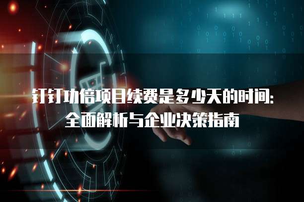 钉钉功倍项目续费是多少天的时间：全面解析与企业决策指南