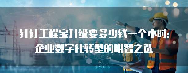 钉钉工程宝升级要多少钱一个小时：企业数字化转型的明智之选