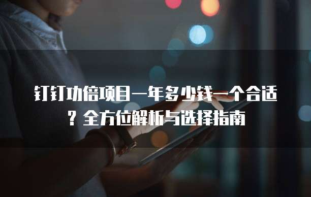 钉钉功倍项目一年多少钱一个合适?全方位解析与选择指南
