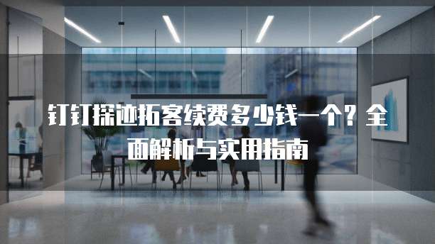 钉钉探迹拓客续费多少钱一个?全面解析与实用指南