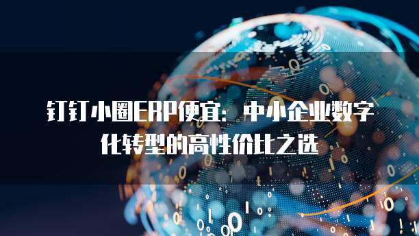 钉钉小圈ERP便宜:中小企业数字化转型的高性价比之选