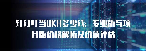 钉钉叮当OKR多少钱：专业版与项目版价格解析及价值评估