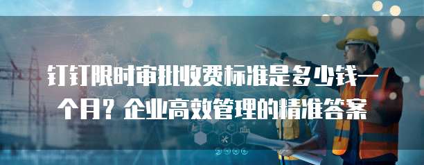 钉钉限时审批收费标准是多少钱一个月?企业高效管理的精准答案