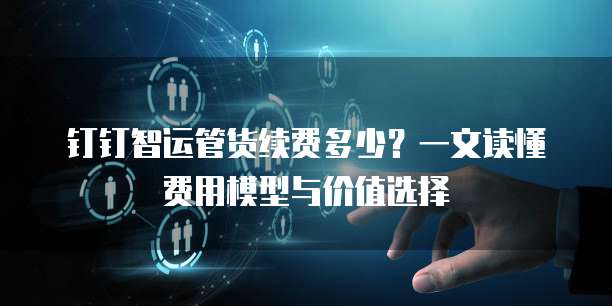 钉钉智运管货续费多少?一文读懂费用模型与价值选择
