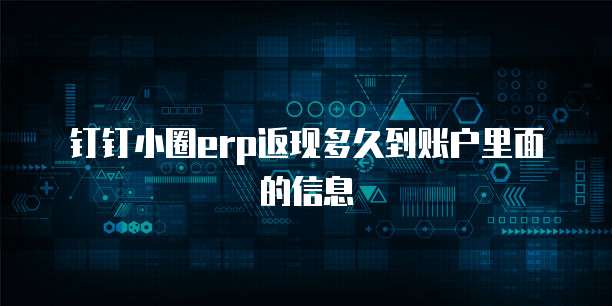 钉钉小圈erp返现多久到账户里面的信息