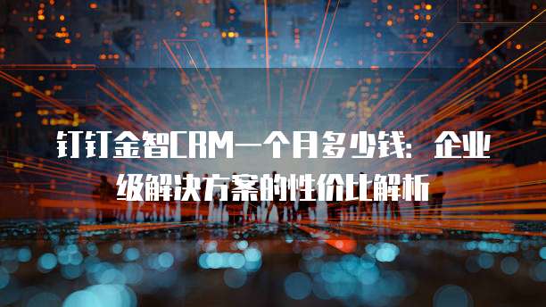 钉钉金智CRM一个月多少钱：企业级解决方案的性价比解析
