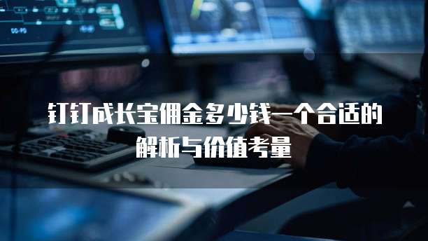 钉钉成长宝佣金多少钱一个合适的解析与价值考量