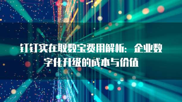 钉钉实在取数宝费用解析:企业数字化升级的成本与价值