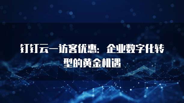 钉钉云一访客优惠：企业数字化转型的黄金机遇