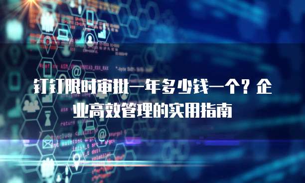钉钉限时审批一年多少钱一个?企业高效管理的实用指南