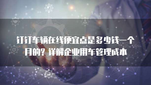 钉钉车辆在线便宜点是多少钱一个月的?详解企业用车管理成本
