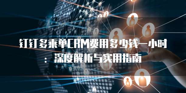 钉钉多乘单CRM费用多少钱一小时：深度解析与实用指南