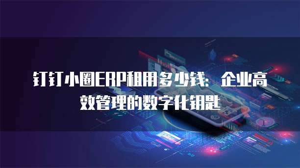 钉钉小圈ERP租用多少钱:企业高效管理的数字化钥匙