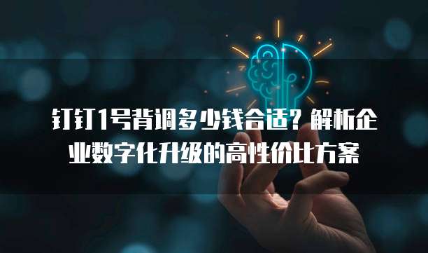 钉钉1号背调多少钱合适?解析企业数字化升级的高性价比方案