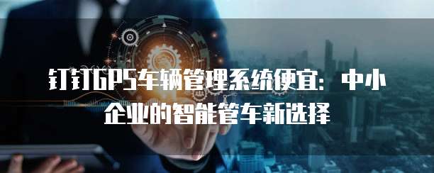 钉钉GPS车辆管理系统便宜:中小企业的智能管车新选择