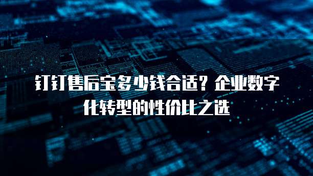 钉钉售后宝多少钱合适?企业数字化转型的性价比之选